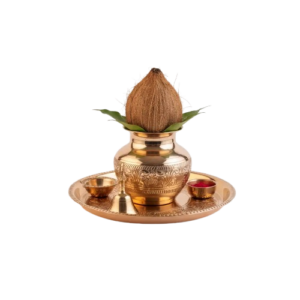 Brass Copper Kalash & Pooja Thali