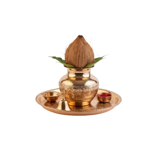 Brass Copper Kalash & Pooja Thali