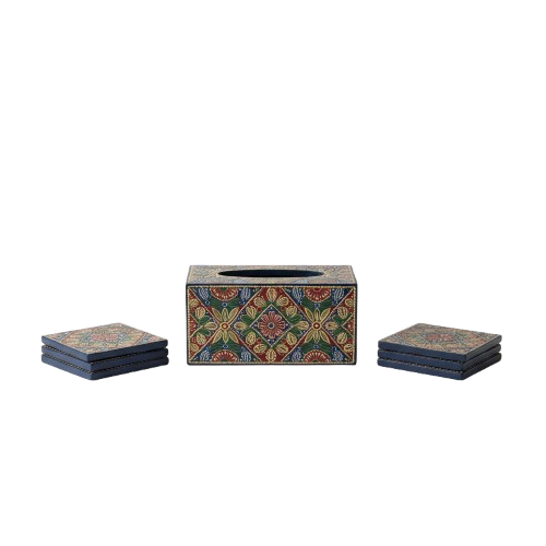 Hand-Painted Coasters & Tissue Holders